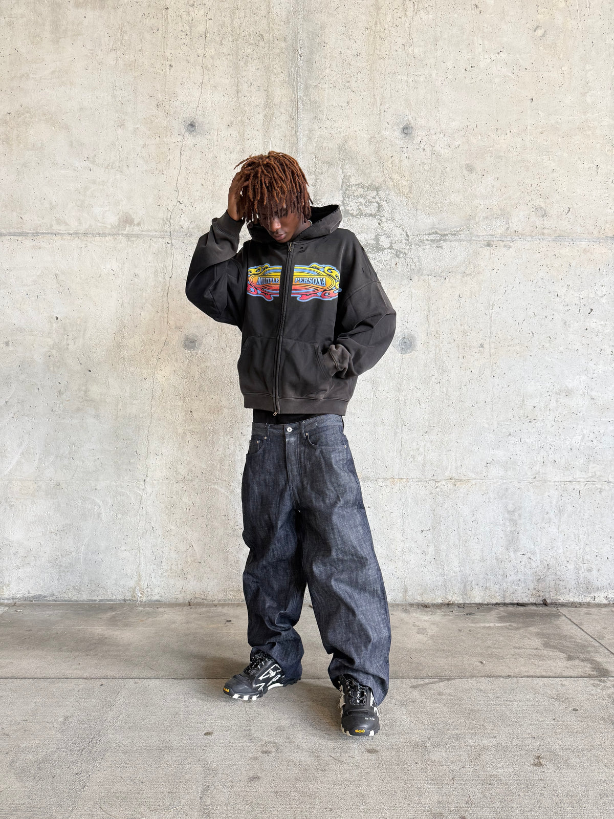 Multiple Persona Flame Zip Hoodie