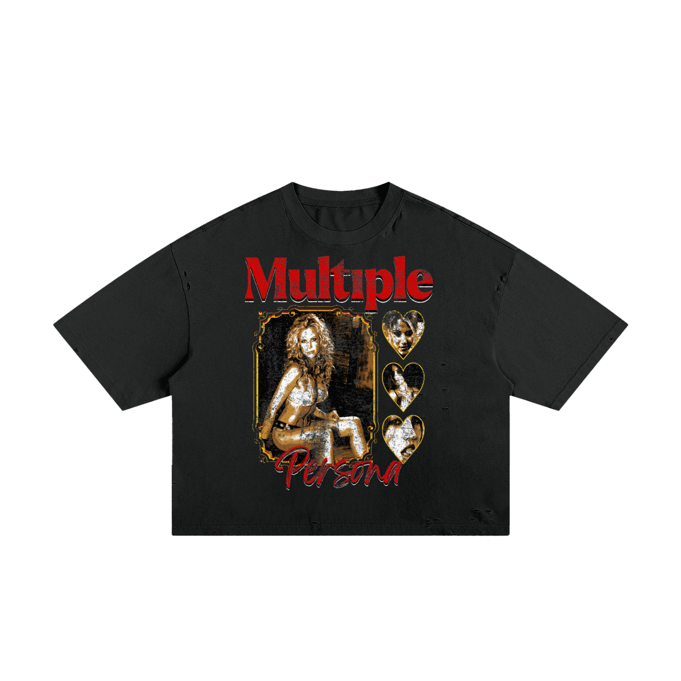 MULTIPLE PERSONA DISTRESSED TEE